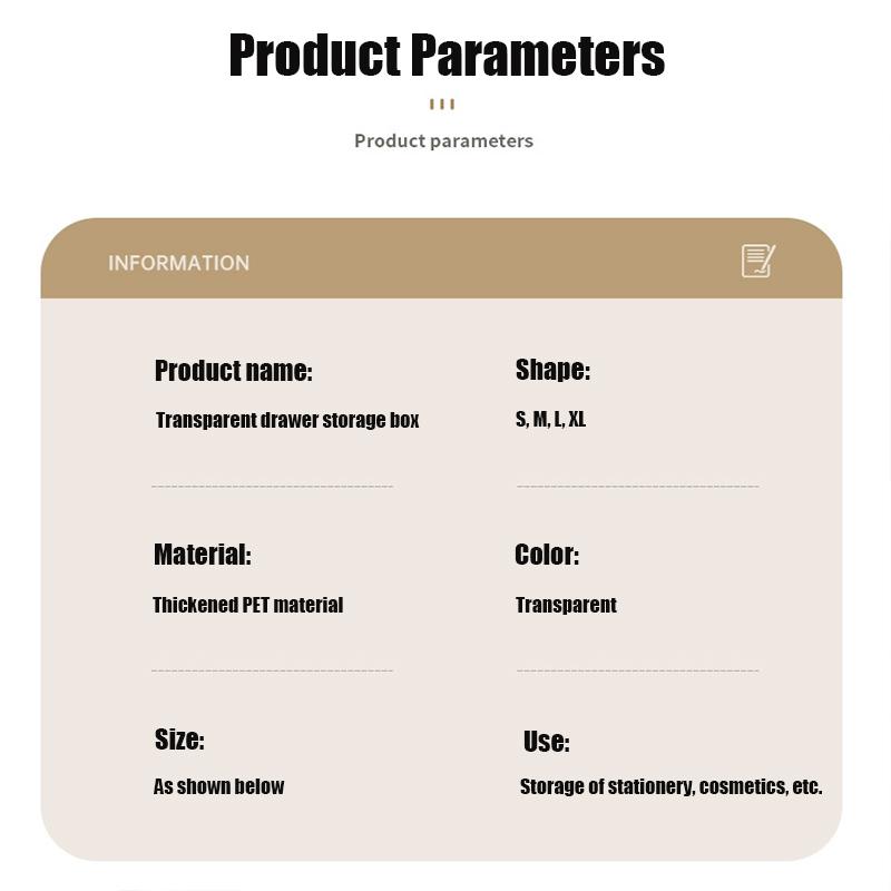 Transparent Modular Storage Box  - Customizable Drawer Trays for Cosmetics, Pens & Small Items, PET Plastic