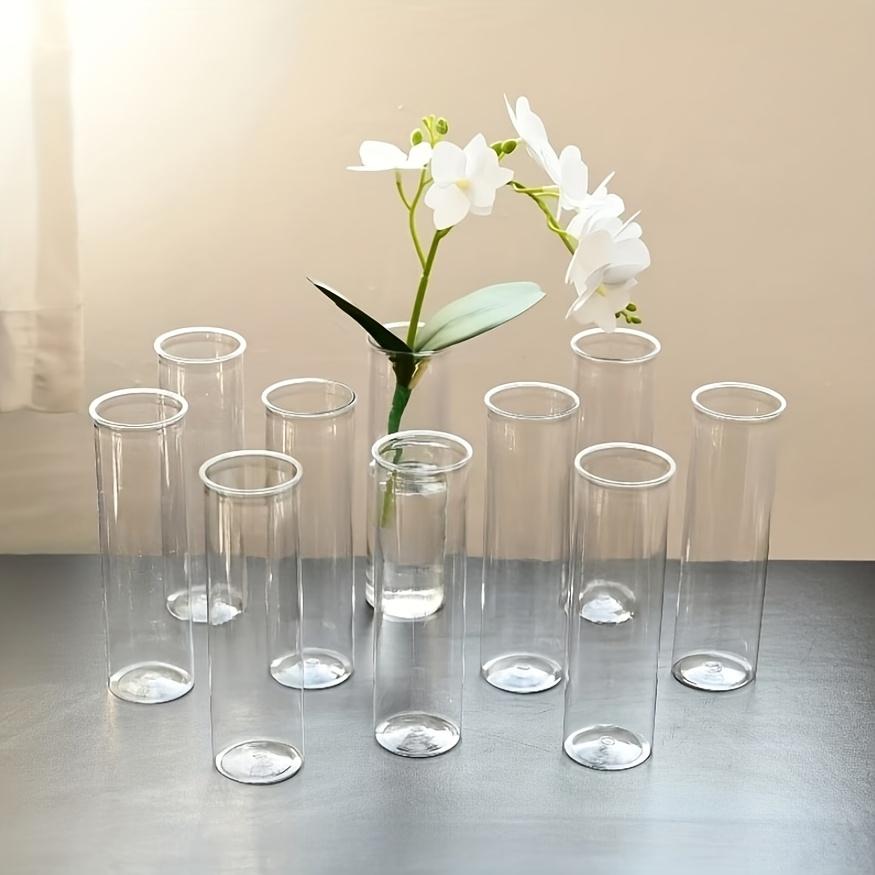

10Pcs Shatterproof Transparent Plastic Cylindrical Vases - Thickened Bohemian Style Party Decoration, Suitable For Various Festivals, Weddings 10Pcs Vases