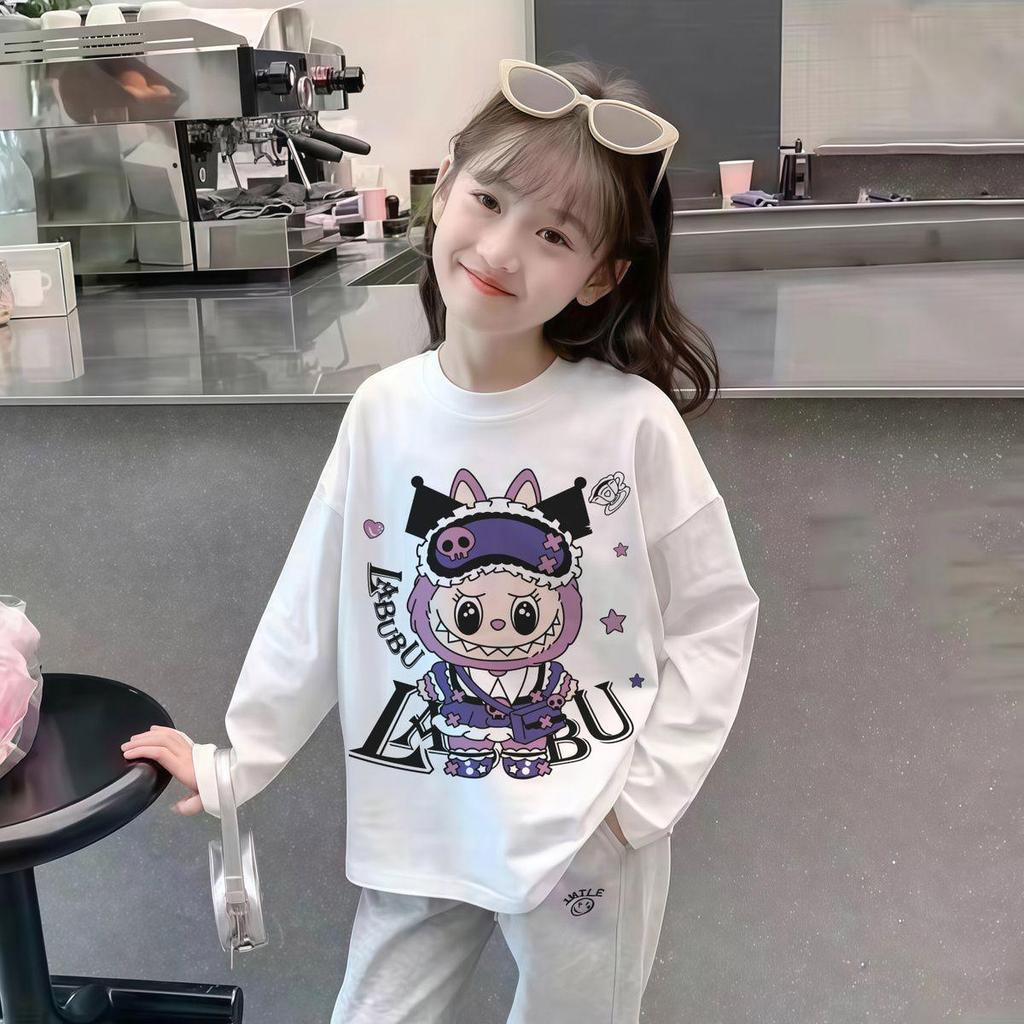 2025 Girls' Spring Long Sleeve Cotton T-Shirt for Kids