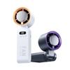 Mini USB Rechargeable Neck Hanging Fan with Folding Turbine and Digital Display