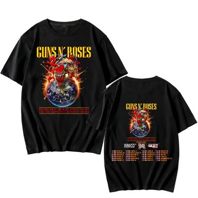 Guns N Roses 2025 Tour T-shirts Vintage Rock Short Sleeve Fashion Cotton Tshirts Women Men Tees Summer Y2K Clothes Tops
