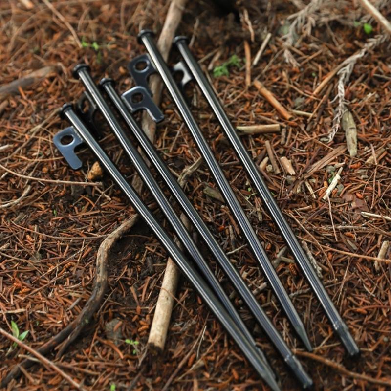 Camping Tent Stakes Aluminium Tent Stakes Peg Garden Ground Anchors With Hook Wind Proof Camp Tent Spikes Canopy Nails