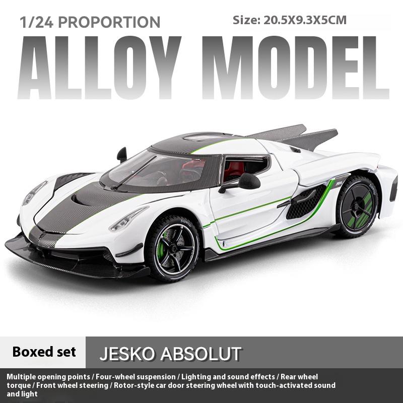 1/24 Koenigsegg JESKO Supercar Model Od Diecast Hračka Auto Simulace Zvuku a Zpětný Tah Dětská Hračka Kolekce Narozeninový Dárek