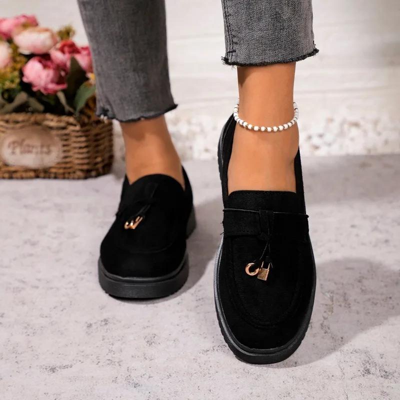 Ladies Shoes 2024 Plus Size Loafers Women's Pumps Concise Office & Career Pumps Women Round Toe Low Heel Slip on Shoes Women