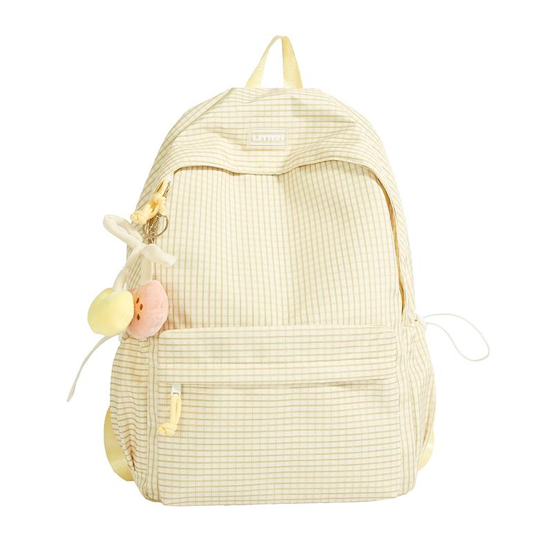 

Школьный рюкзак с клетчатым принтом, женский рюкзак большой вместимости, студенческий рюкзак Small жёлтый