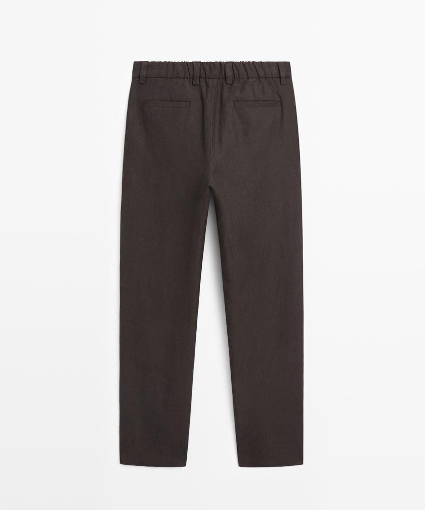 Masimodutti 100% Linen Houndstooth Pants