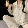 Cartoon Sausage Dog Plus Size Women's Long Sleeve Pajama Set for Spring/Autumn