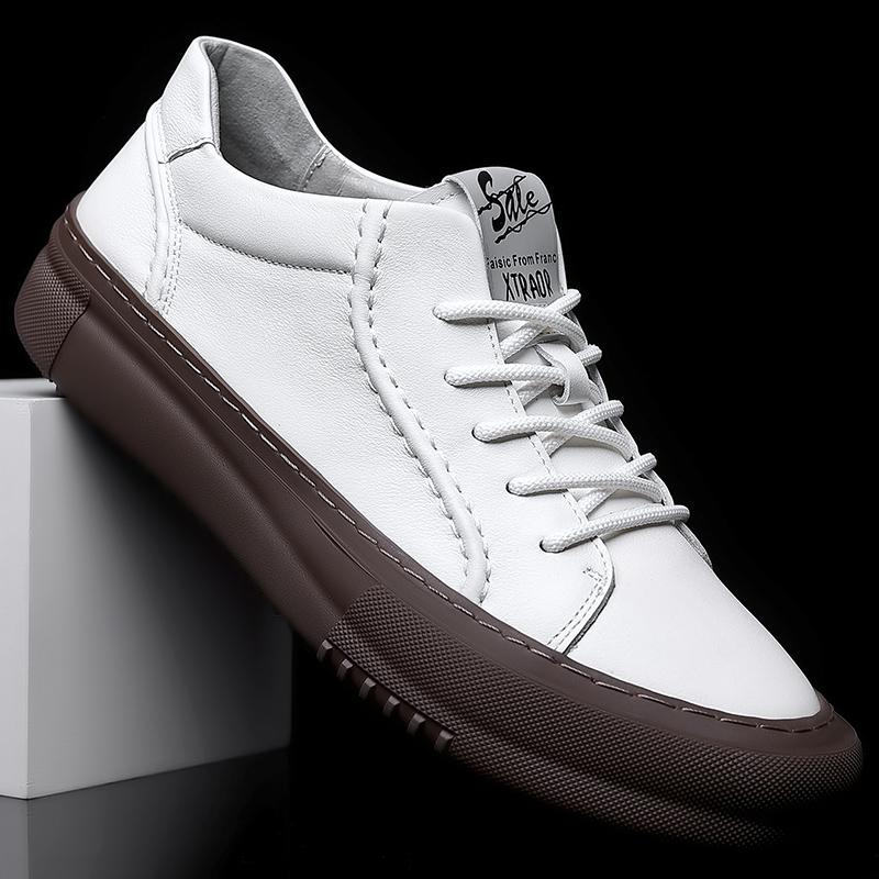 Genuine Leather Men Shoes Outdoor Lace Up Oxfords Shoes Men Sneakers Sport Zapatos Para Hombre White Men Sneakers