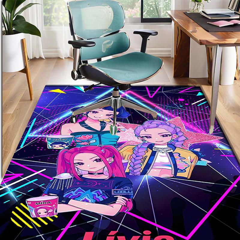 KPop Dämonenjäger Muster Teppich, Innen-/Außenmatte, für Picknick, Spielzimmer, Schlafzimmer, Büro, Wohnzimmer, Heimdeko Teppich, Geburtstagsgeschenk