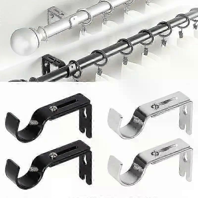 2Pcs Extendable Adjustable Curtain Rod Support with Screws Durable Curtain Rod Bracket Curtain Rod Holder Window Hardware hwy