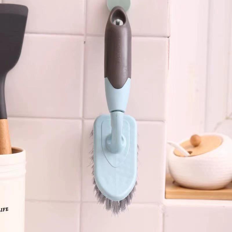 Long Handle V-Shaped Crevice Brush for Bathroom Tile with Hard Bristles