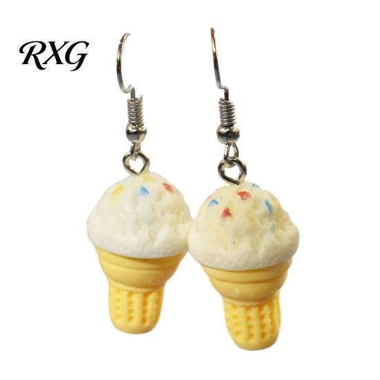 Smooth Surface Earrings 1 Pair Cute Ice Cream Dangle Earrings, Fun Imitation Food Drop Summer Jewelry Gifts for Women Girls Pendant