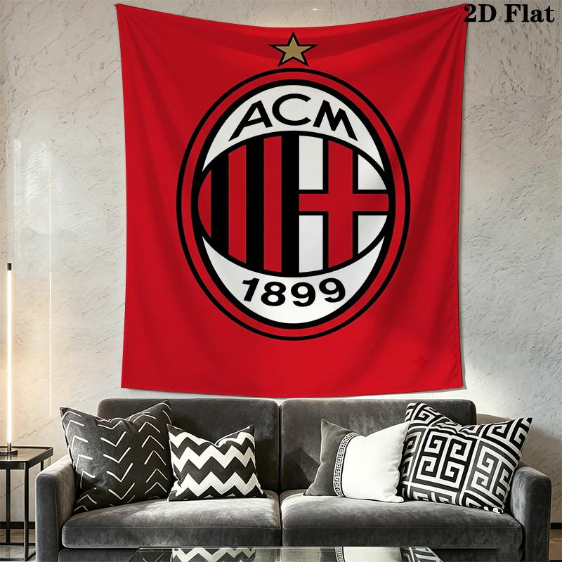 Ac Milan Crest Emblem Threepiece Set 1 Duvet Cover 2 Pillowcase Without Core Soft And Comfortable Christmas Birthday Gift