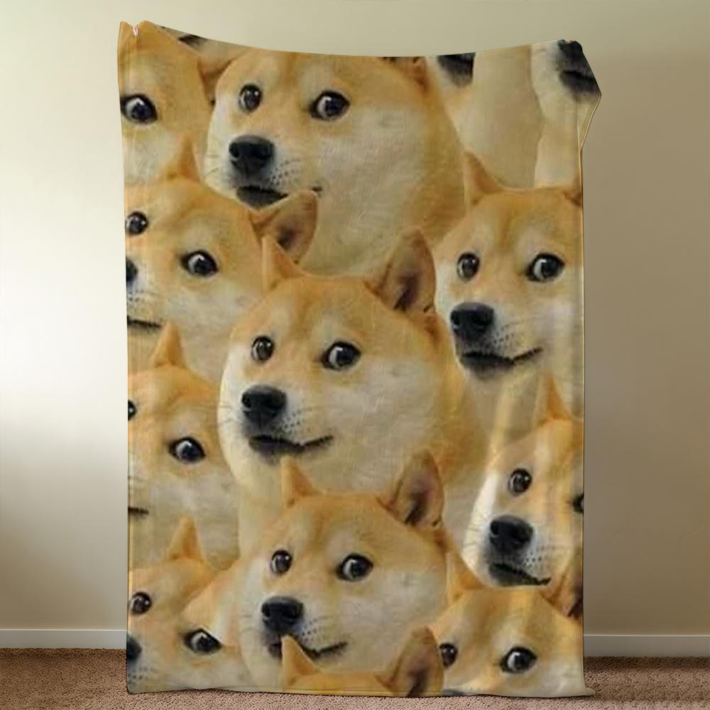 Blanket Throw Super Cosy Plush Living Room Sofa Cheems Doge Couch Funny Childish Birthday Gifts