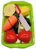 Set For Children Vegetables And Fruits For Cutting On Velcro Toy Tray Knife