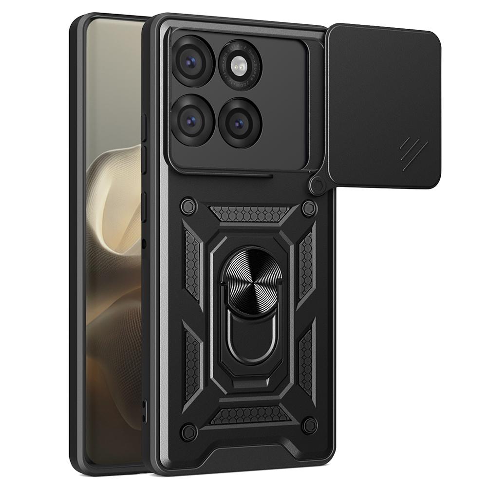 AMORUS For Motorola Edge 60 Pro 5G Case Kickstand PC+TPU Phone Cover with Camera Lens Slider