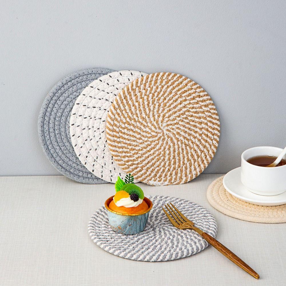 4 Stück 18-33cm Untersetzer für heiße Gerichte Große gewebte Topflappen Getränkeuntersetzer Arbeitsplattenschutz