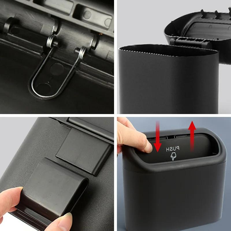 Convenient Car Clamshell Trash Universal Organizer Car Clamshell Trash Storage Box Hanging Vehicle Garbage Dust Case Storage Box