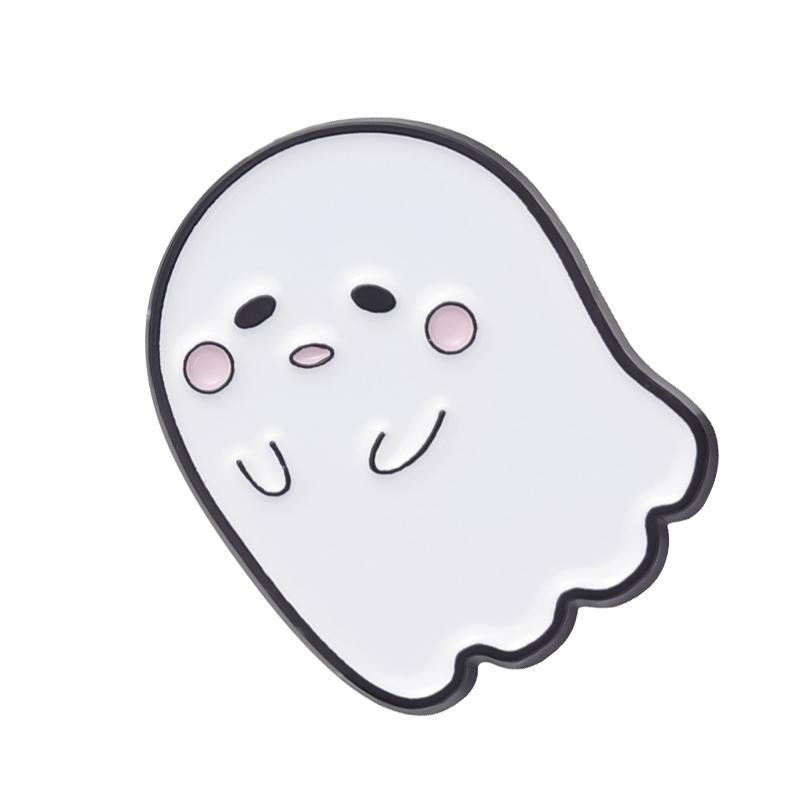 Boo Ghost Enamel Pins Custom Halloween Spooky Dagger Ghost Brooches Lapel Badges Cartoon Punk Funny Jewelry Gift for Friends