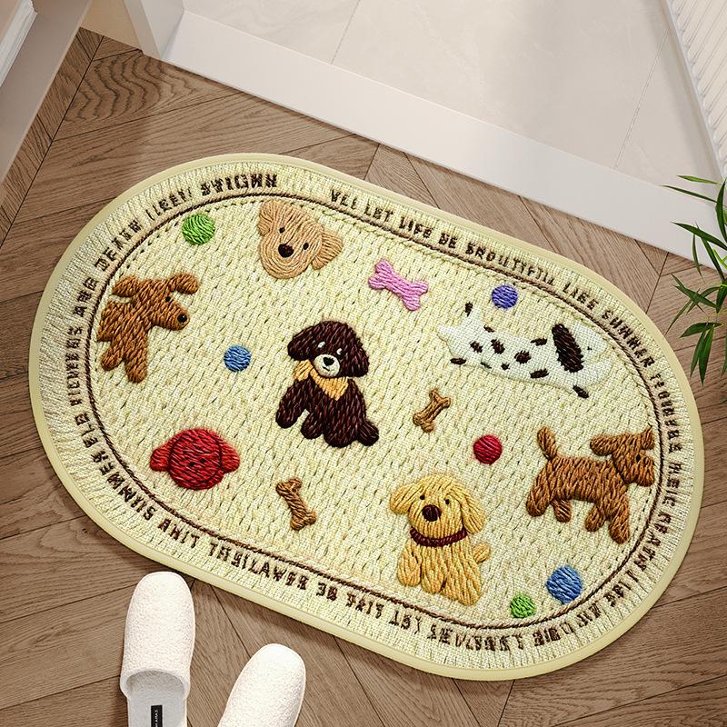 Cartoon Puppy Non-Slip Quick-Dry Water-Absorbent Bathroom Floor Mat