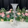 10pcs New Wedding Vase Acrylic Transparent Trumpet Style Table Flower Stand Center Table Decorative Supplies