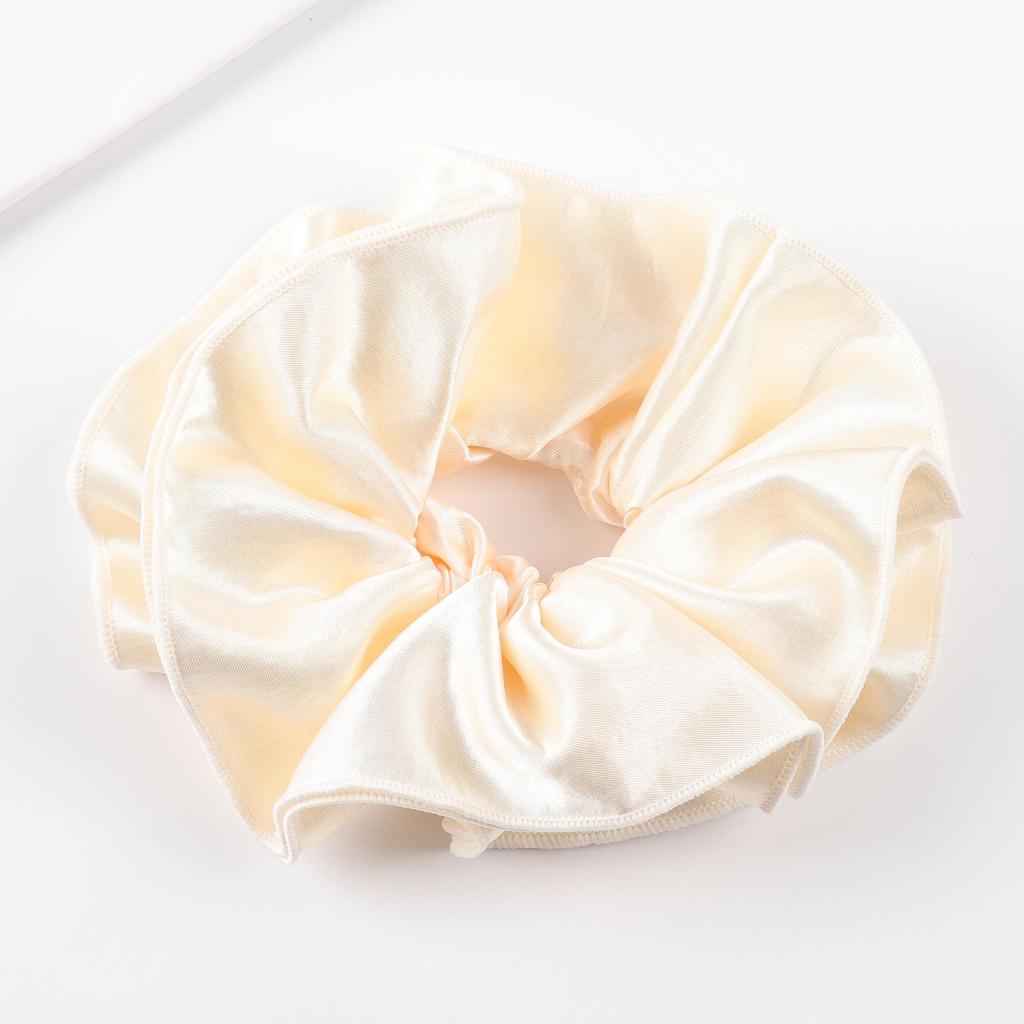 Elegant Satin Ruffled Scrunchie for Ponytails & Buns