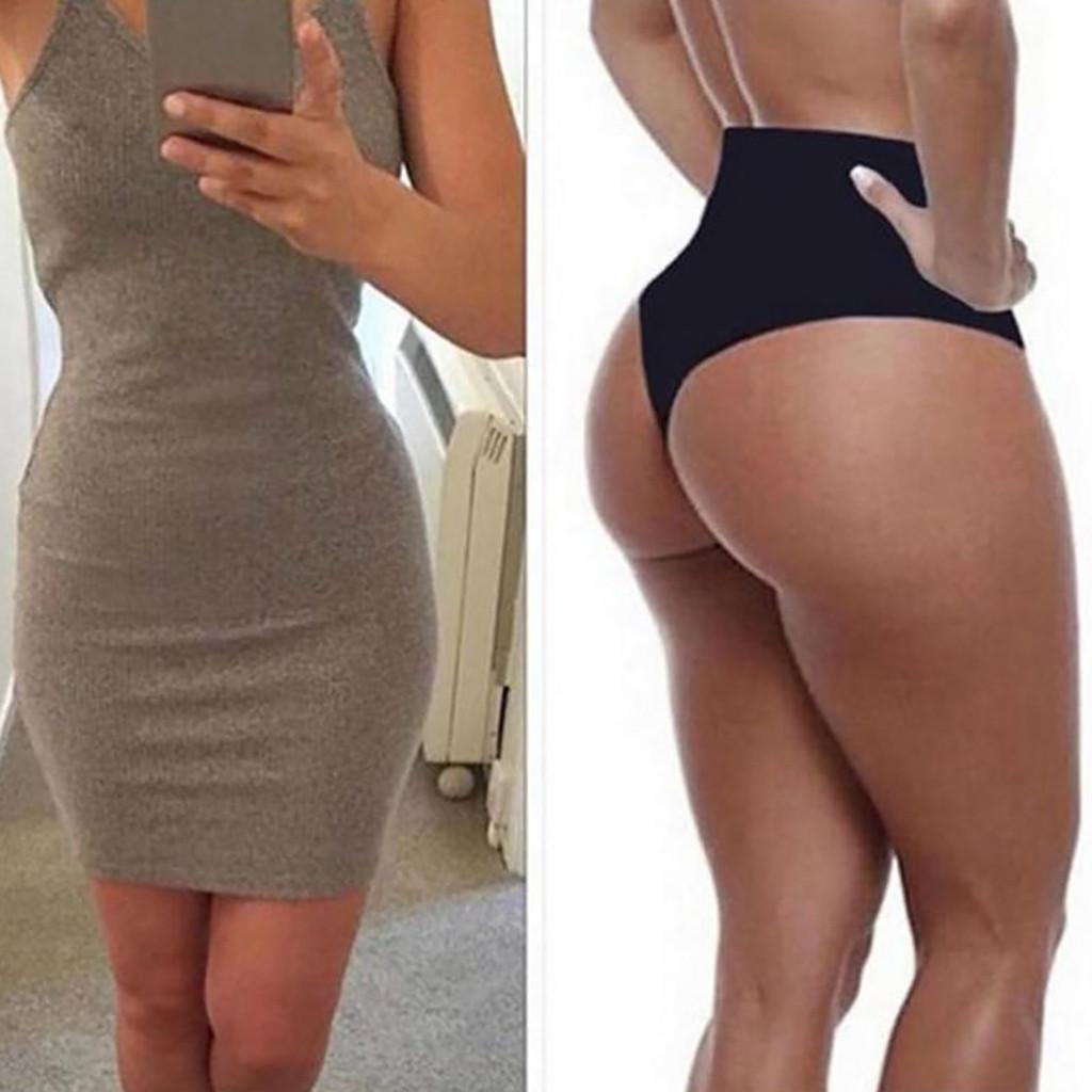 

(SU)Женские эластичные тонкие трусики с высокой талией, нижнее белье, сексуальное нижнее белье XL чёрный