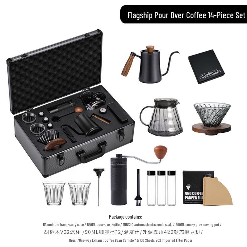 Portable Hand-Pour Coffee Maker Set with Aluminum Case