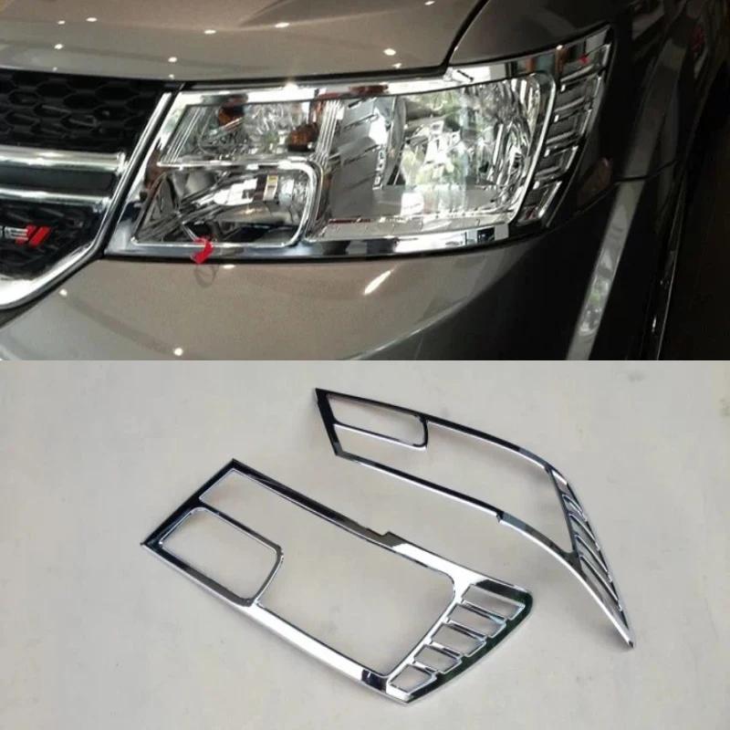 For Dodge Journey Fiat Freemont 2012 - 2016 ABS Chrome Headlight Taillight  Front Rear Fog Light  door bowl Frame Sticker Cover