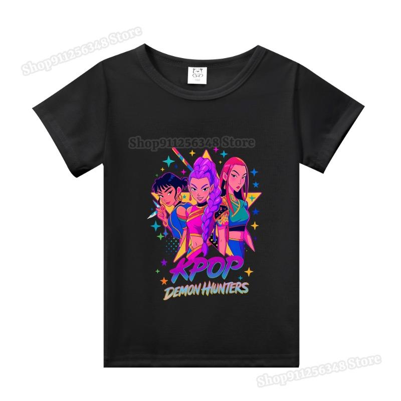 Barneklær Tegneserie Anime K-Pop Demonjegere Trykk T-skjorte Rumi Zoey Mira Topper Huntrix Saja Gutter Derpy Tiger Barneklær