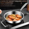 316L Stainless Steel Frying Pan Non-Stick Uncoated Cooking Pot  for Gas Stove Induction Cooker