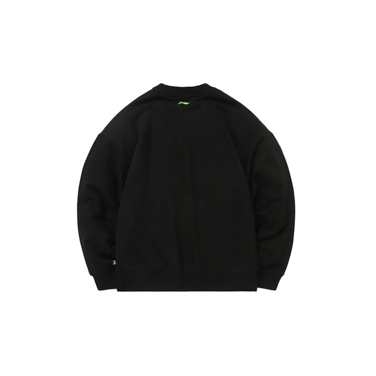 Li-Ning X Disney Co-Branded Loose Pullover Sweatshirt Women Tops Black AWDQ244-1