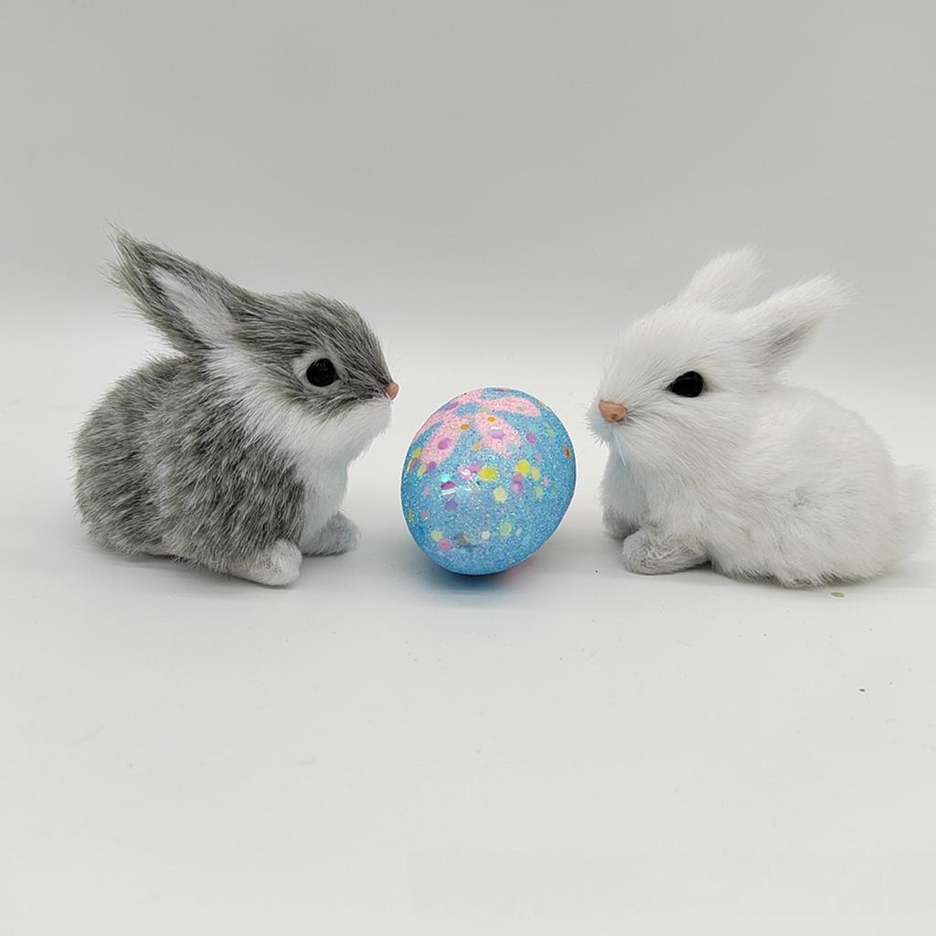Easters Bunnies Figurines Realistic Rabbit Stuffe Farm Animal Statue for Spring Basket,Home Decorations,Photo Props