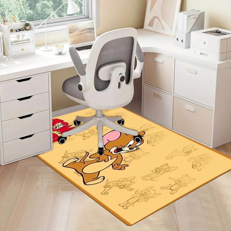 1 Stück Büro Teppich Stuhlmatten Tom Jerry Animation Perfekt für Bürostühle, Wohnzimmer oder Schlafzimmer, Polyester Teppich.HDT131