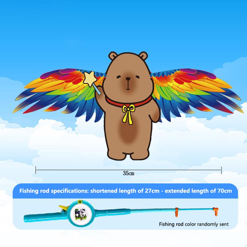 Sale Children Kite Toy Eagle Foldable Mini Plastic Toys Kite Hand Brake Fishing Rod Butterflies For Kids Outdoor Toy For Fun