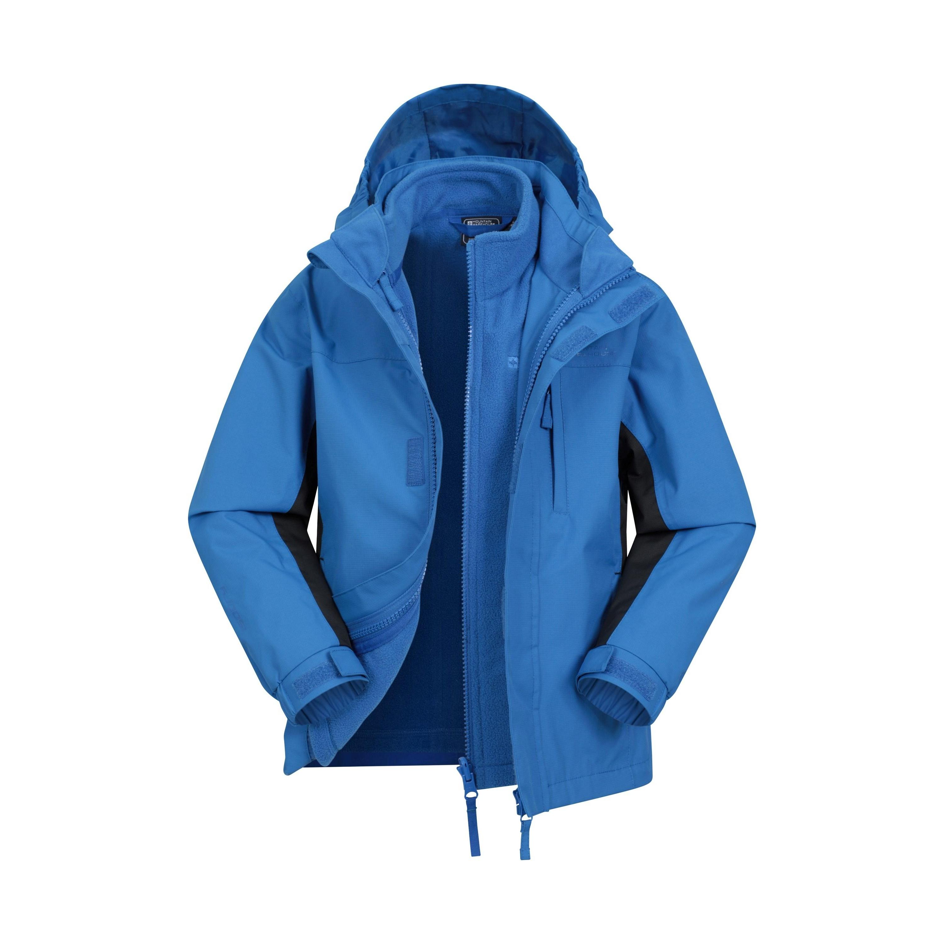 Mountain Warehouse Chaqueta impermeable 3 en 1 Cannonball para niños/niños 9-10 Years azul
