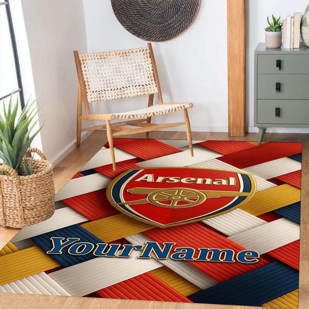 Arsenal Customizable Name Floor Rug Office Rug Suitable for Outdoor Dormitory Living Rooms Bedrooms Antislip Carpet Decorate Offices