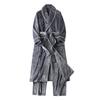 Men's Plush Fleece Robe Set Bathrobe Spa Robes With Pockets Soft Winter Shawl Collar Long Sleeve Robe Warm Pants Set for Men Fluffy Homewear Sleepwear