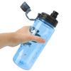 1500ml Sports Water Bottle Food Grade PC with Drinking Water Scale Fitness Jug for Gym Cycling Running Blue