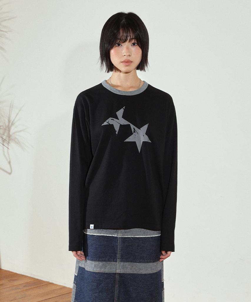 CAVISH Twin Star Ringer Ls Tee Black(Cv2Ffut577A)