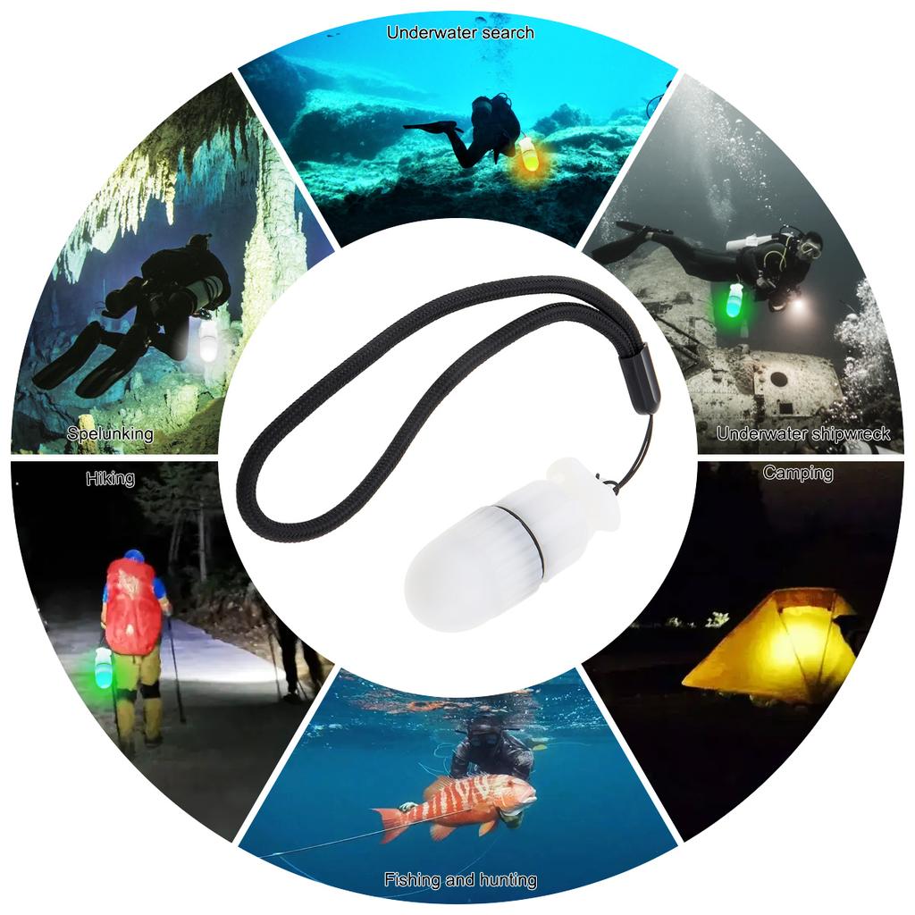 2pcs Underwater 150m LED Strobe Marker Diving Signal Light for Diving / Night Outdoor / Camping with 4 Sets Battery