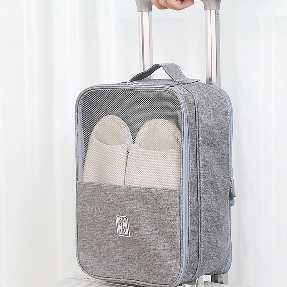 Hangable Travel Shoe Organizer Zippered Closure Storage Pouch Portable Folding Shoe Bag  Men Women
