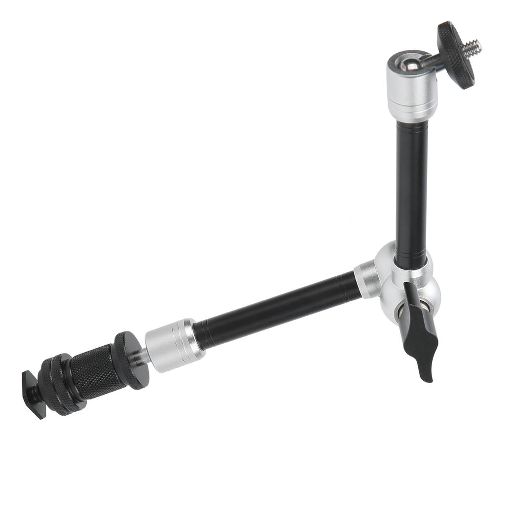 Camera 11in Aluminum Alloy Adjustable Friction Arm with Cold Shoe Mount and 14in Screw