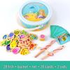Kids' Magnetic Wooden Fishing Game - Cartoon Marine Life Educational Toy