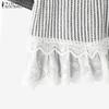 ZANZEA Womens Casual Patchwork Lace Crochet Summer Short Sleeve T-shirts