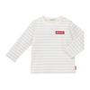 With Stripes and Logo for Boys and for Babies and for Preschool and School Gray [Miki House] Web-exclusive Long-sleeved T-shirt Girls, Kids, Use,