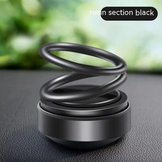 Solar Car Air Freshener Car Perfume Suspension Rotating Car Solid Perfume Aromatherapy ABS Double Ring Car Decoration