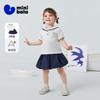 Mini Balabala Girls' Set T-shirt Short Skirt Sports Baby Skin friendly Breathable Summer 2026