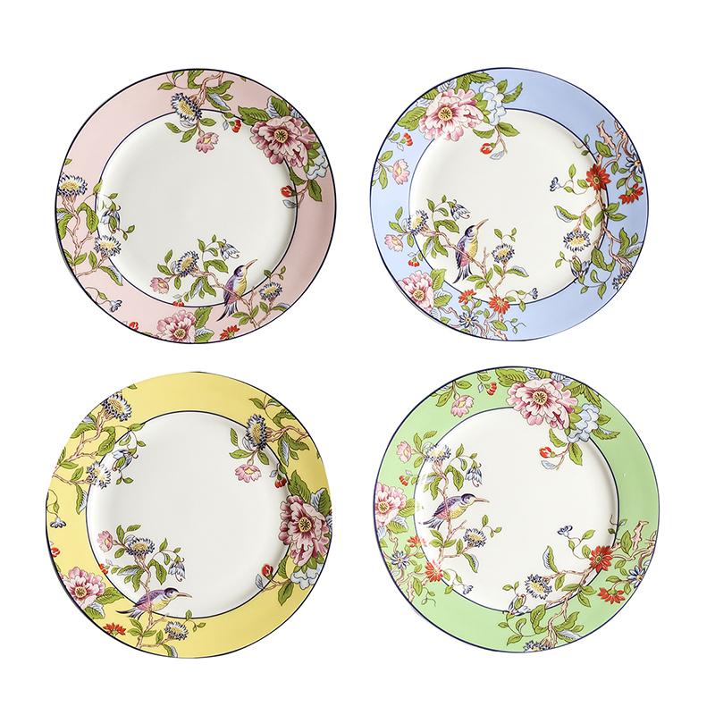 8 Inch Dinner Plate Ceramic British Style Afternoon Tea Dessert Plate Steak Spaghetti Plate Creative Bone China Flat Plate