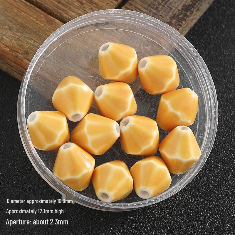 Macaron Rhombus Ceramic Beads for DIY Jewelry Making